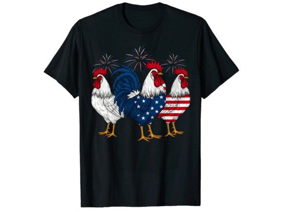 A Patriotic Chicken Graphic Perfect for T-Shirts and More