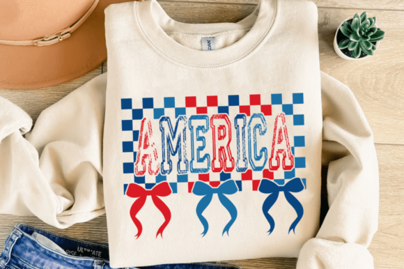 America Retro Checker 4th of July SVG for T-Shirt Designs