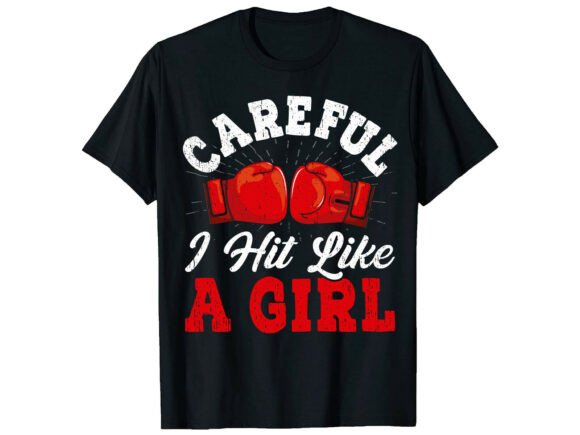 Careful Hit Like Girl Boxing Graphic for Crafters