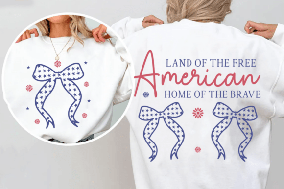 Coquette 4th of July Bow SVG: Perfect for T-Shirt Designs and Graphics