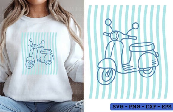 Retro Summer Scooter Graphics for T-Shirt Designs