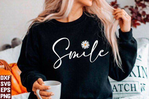 Smile Daisy Flower Shirt PNG for T-Shirt Designs & Graphics