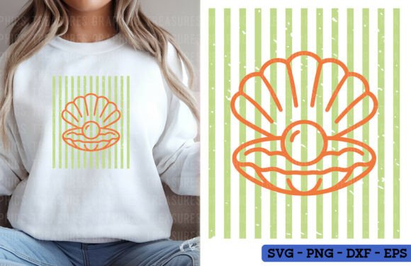 Summer Pearl Shell Graphics: A Versatile T-Shirt Design Asset